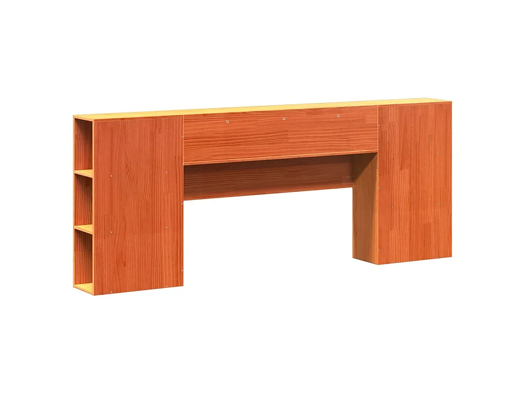 Tête de lit avec rangement cire marron 200cm bois massif de pin