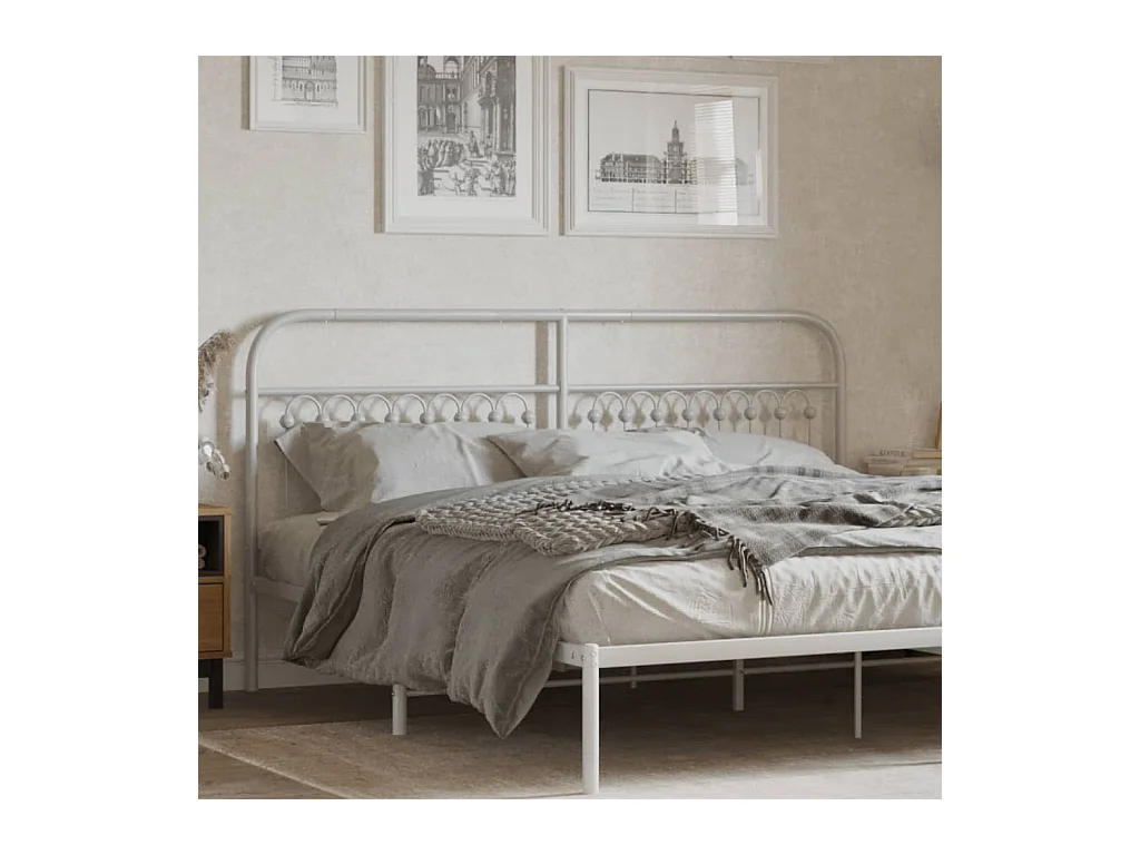 Tête de lit métal blanc 180 cm