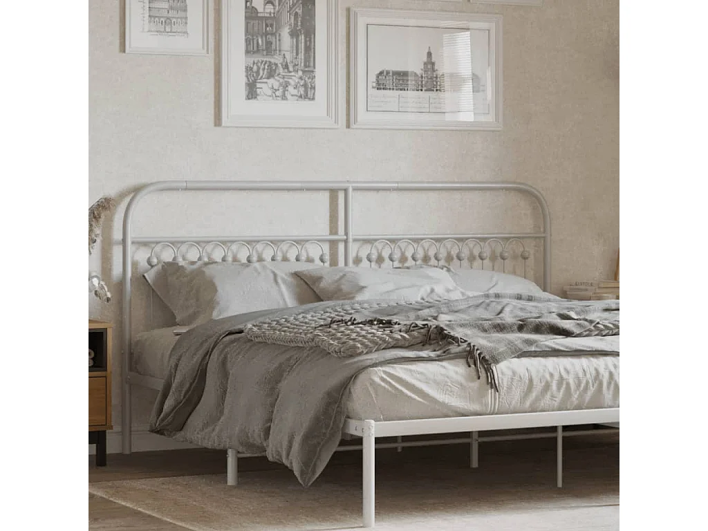 Tête de lit métal blanc 180 cm