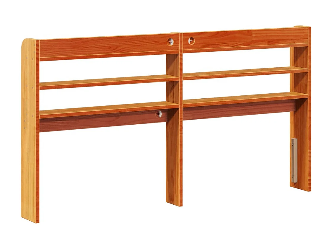 Cabecero de cama con estantes madera maciza pino marrón 120 cm