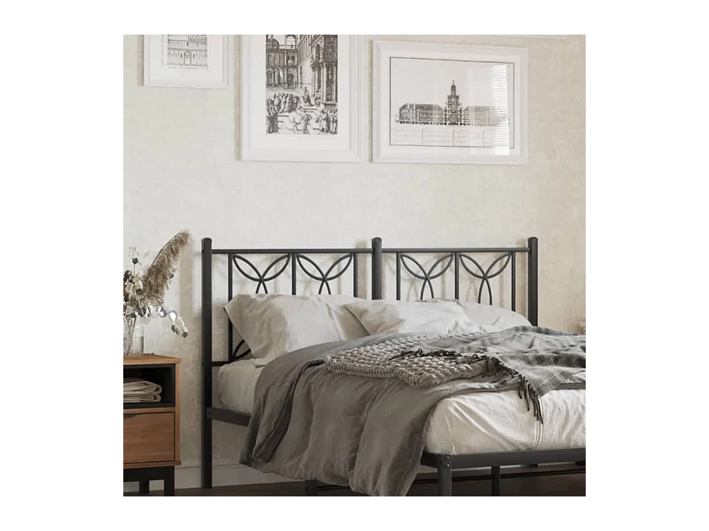 Tête de lit métal noir 135 cm
