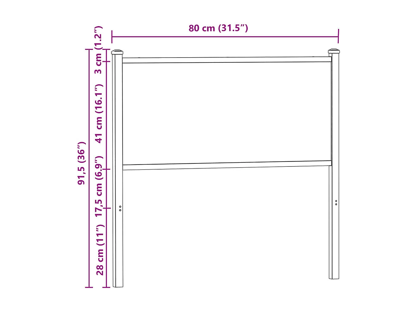 Tête de lit chêne fumé 75 cm bois d'ingénierie et acier