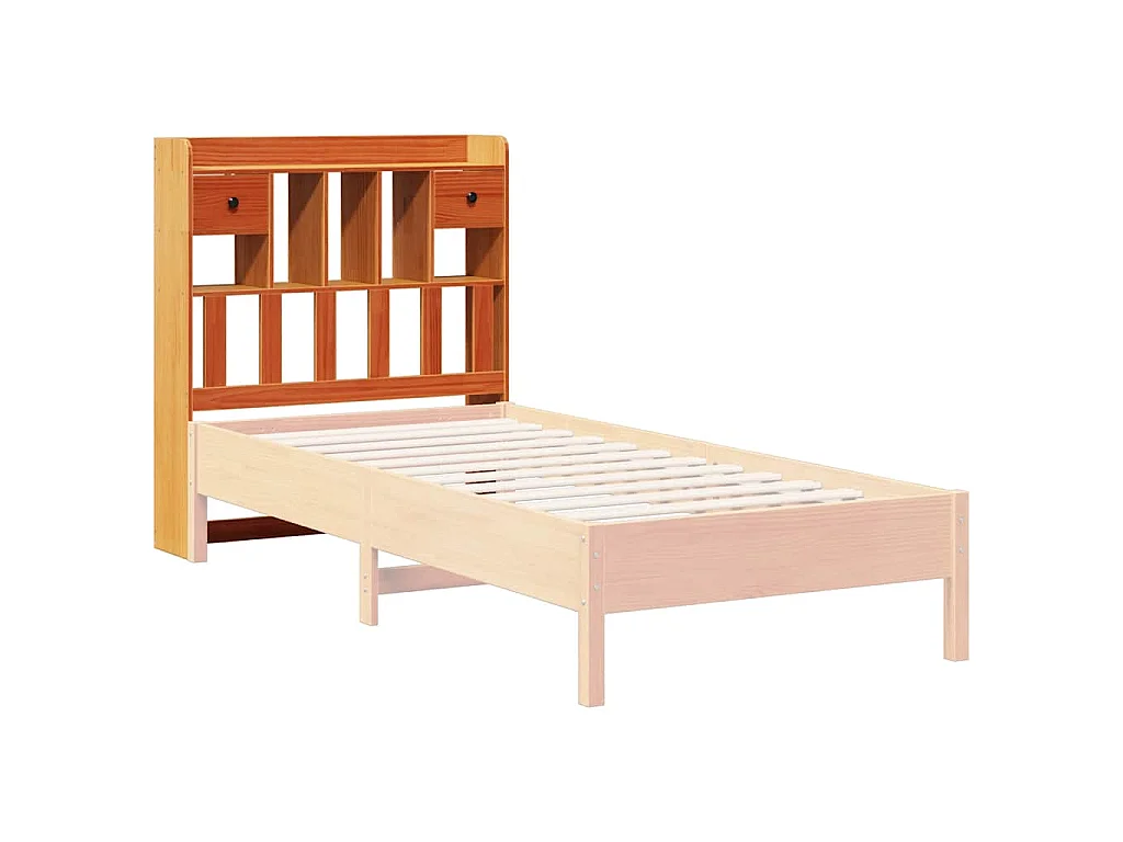 Tête de lit avec rangement cire marron 75 cm bois massif de pin