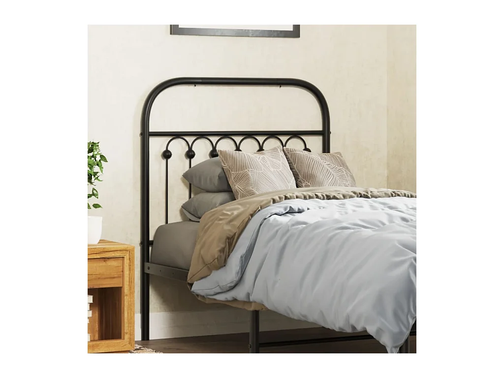 Tête de lit métal noir 75 cm
