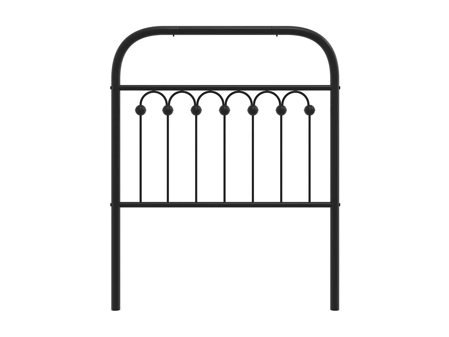 Tête de lit de remplacement métal noir 75 cm