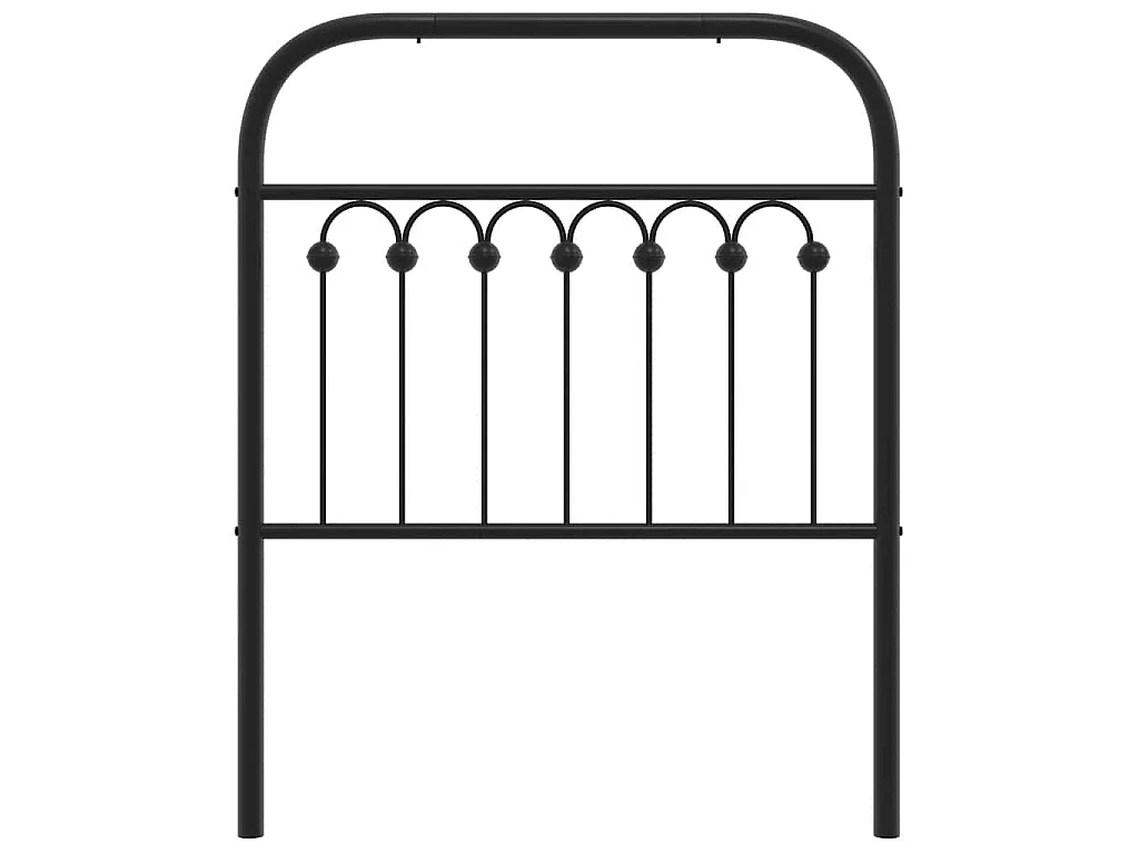 Tête de lit de remplacement métal noir 75 cm