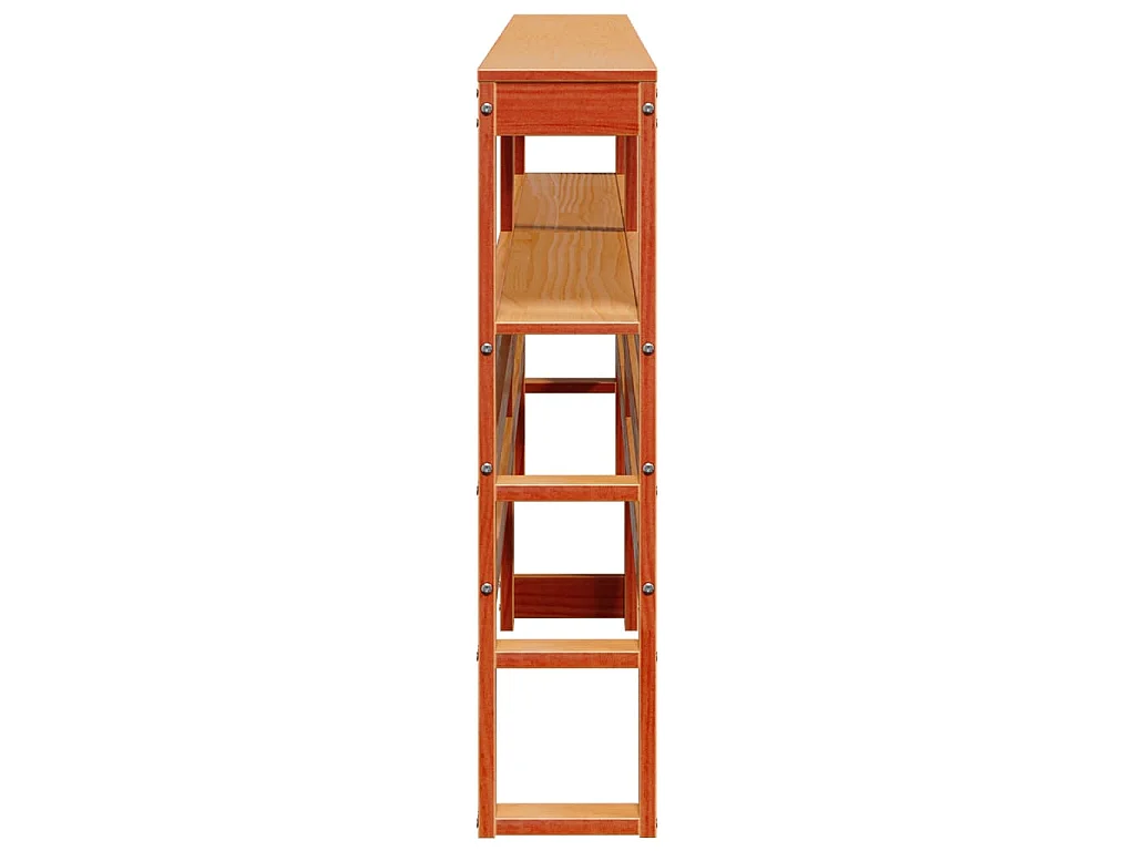 Tête de lit avec étagères marron cire 200 cm bois massif de pin