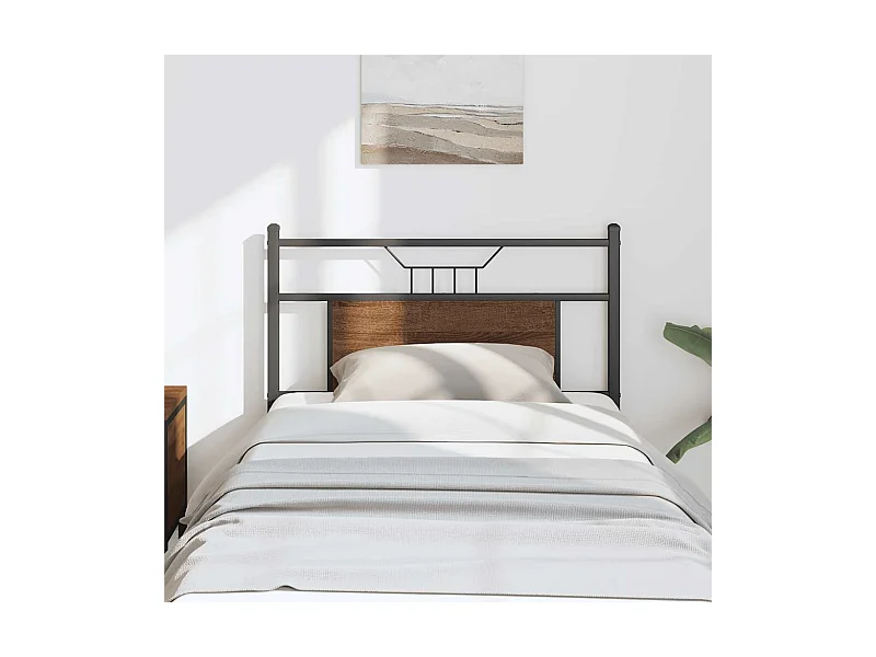 Kopfteil Braun Eichen-Optik 90 cm Holzwerkstoff und Stahl