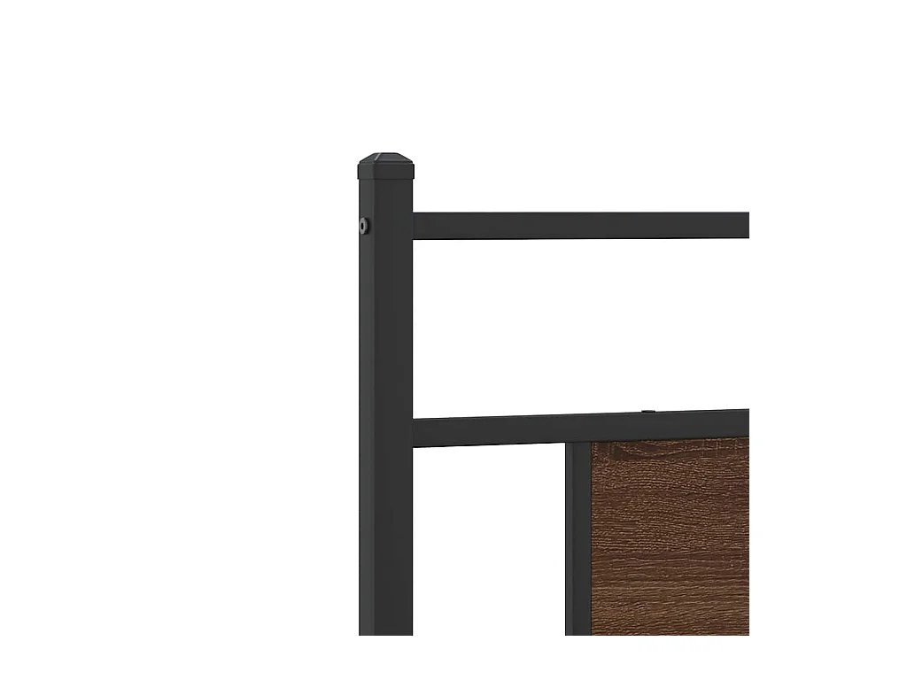 Testiera Rovere Marrone 90 cm in Legno Multistrato e Acciaio