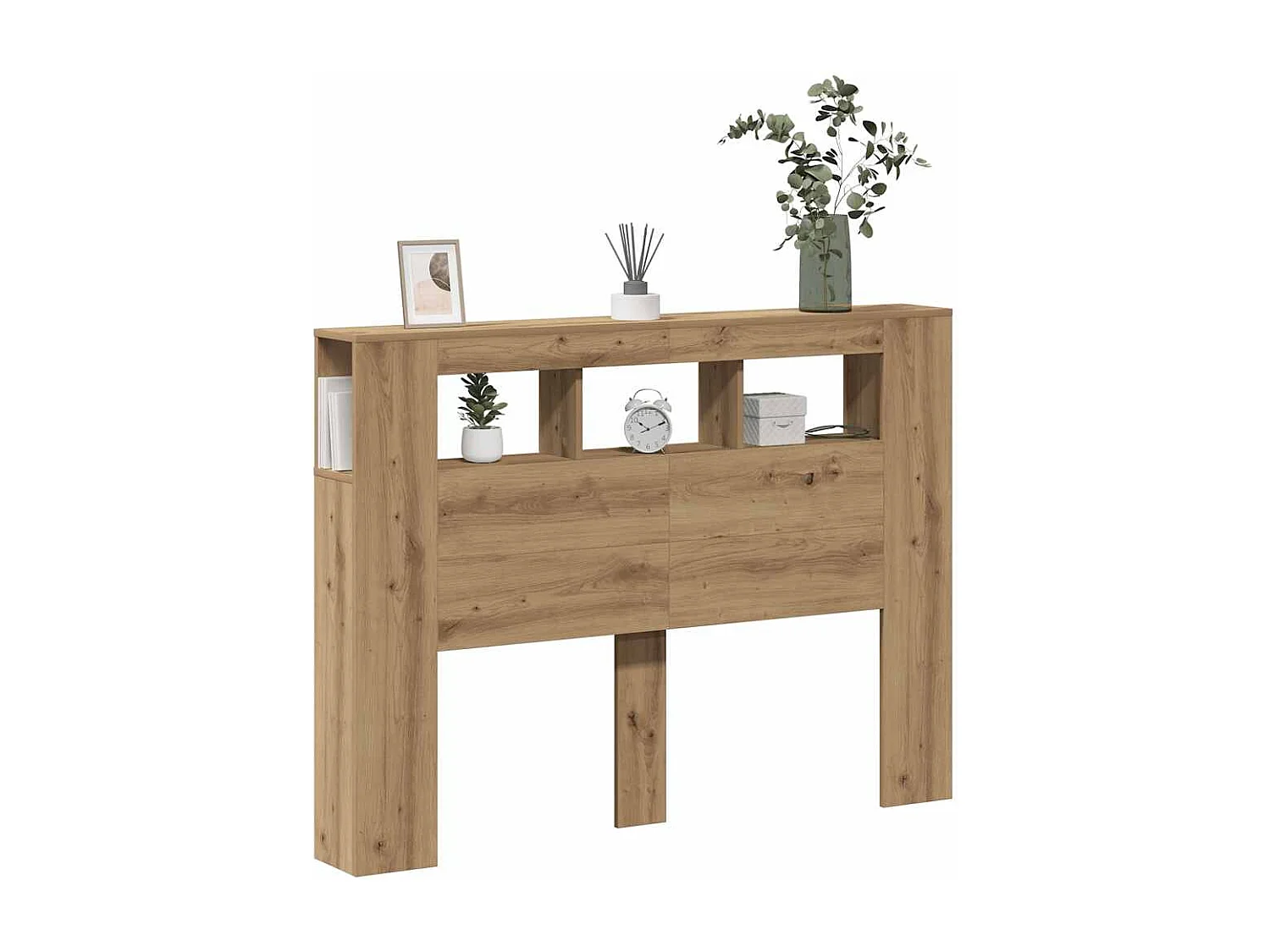 LED-Kopfteil Artisan-Eiche 140x18,5x103,5 cm Holzwerkstoff