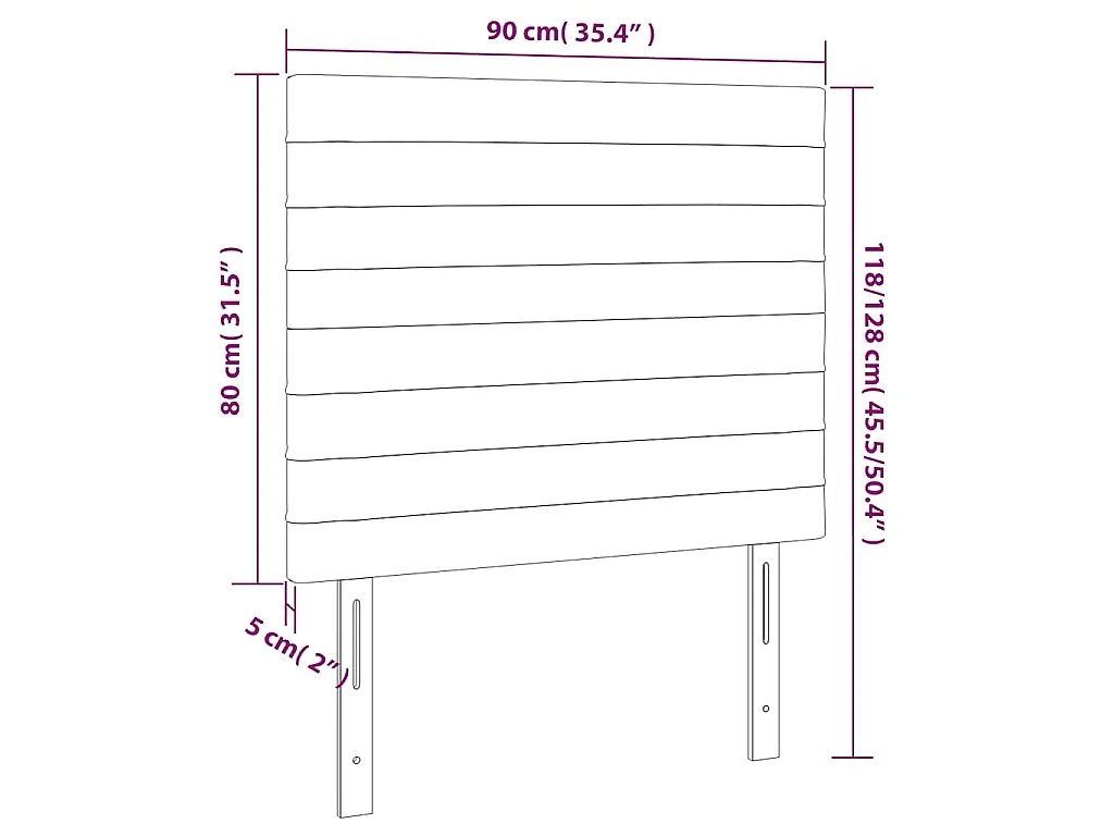 Hoofdbord donkerblauw 90x5x118/128 cm fluweel