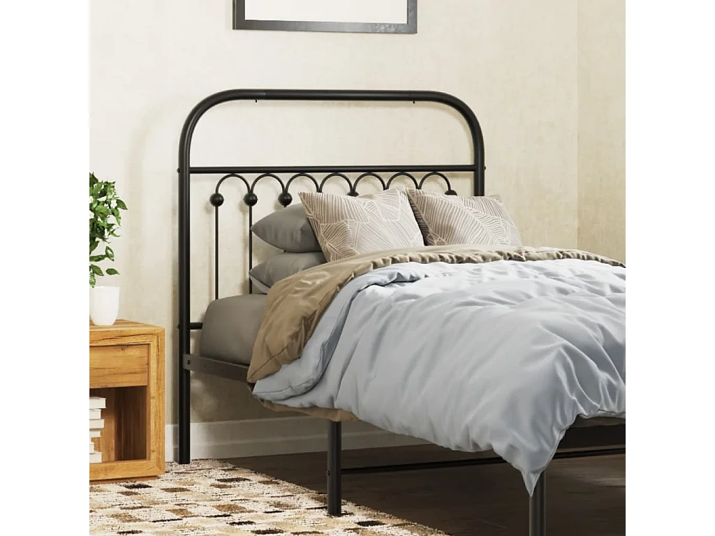 Tête de lit métal noir 90 cm