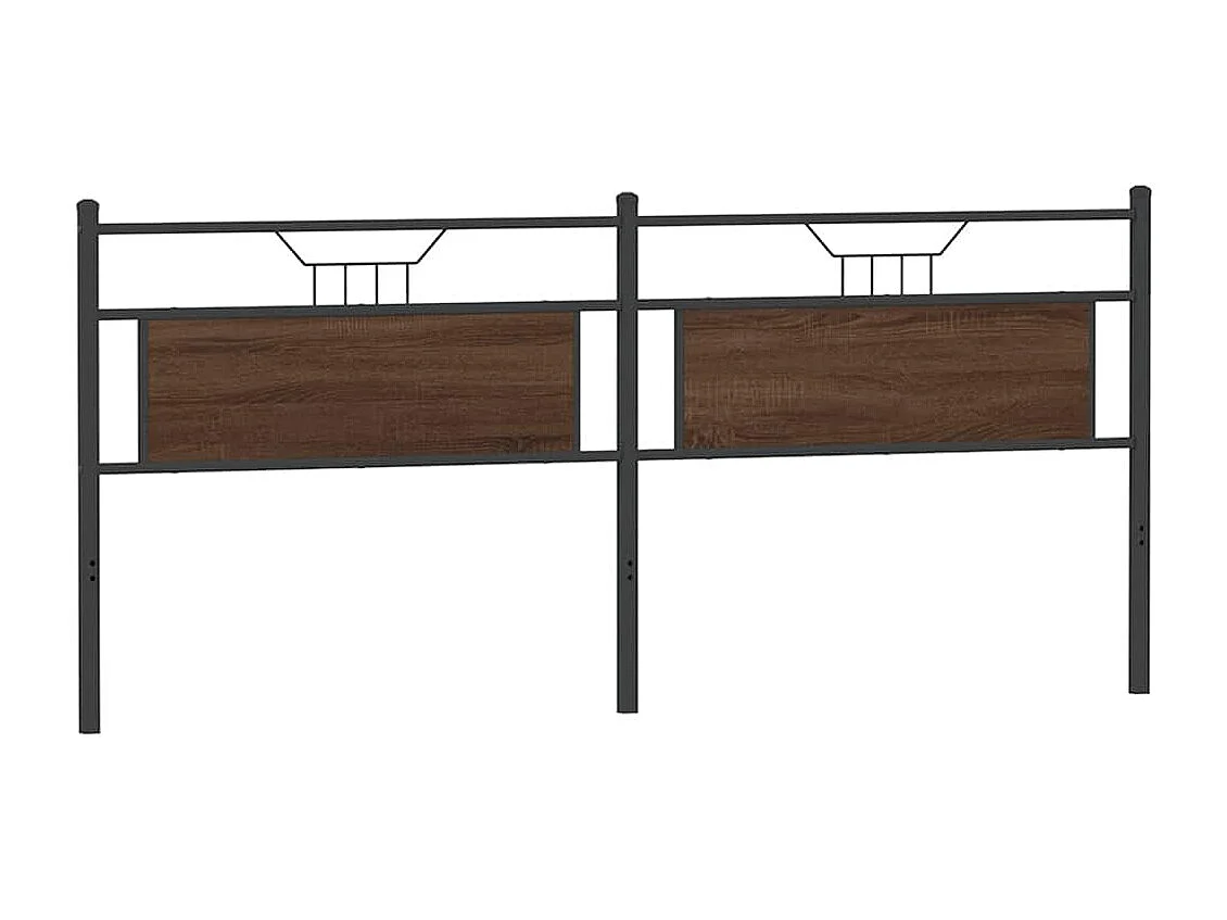 Tête de lit chêne marron 200 cm bois d'ingénierie et acier
