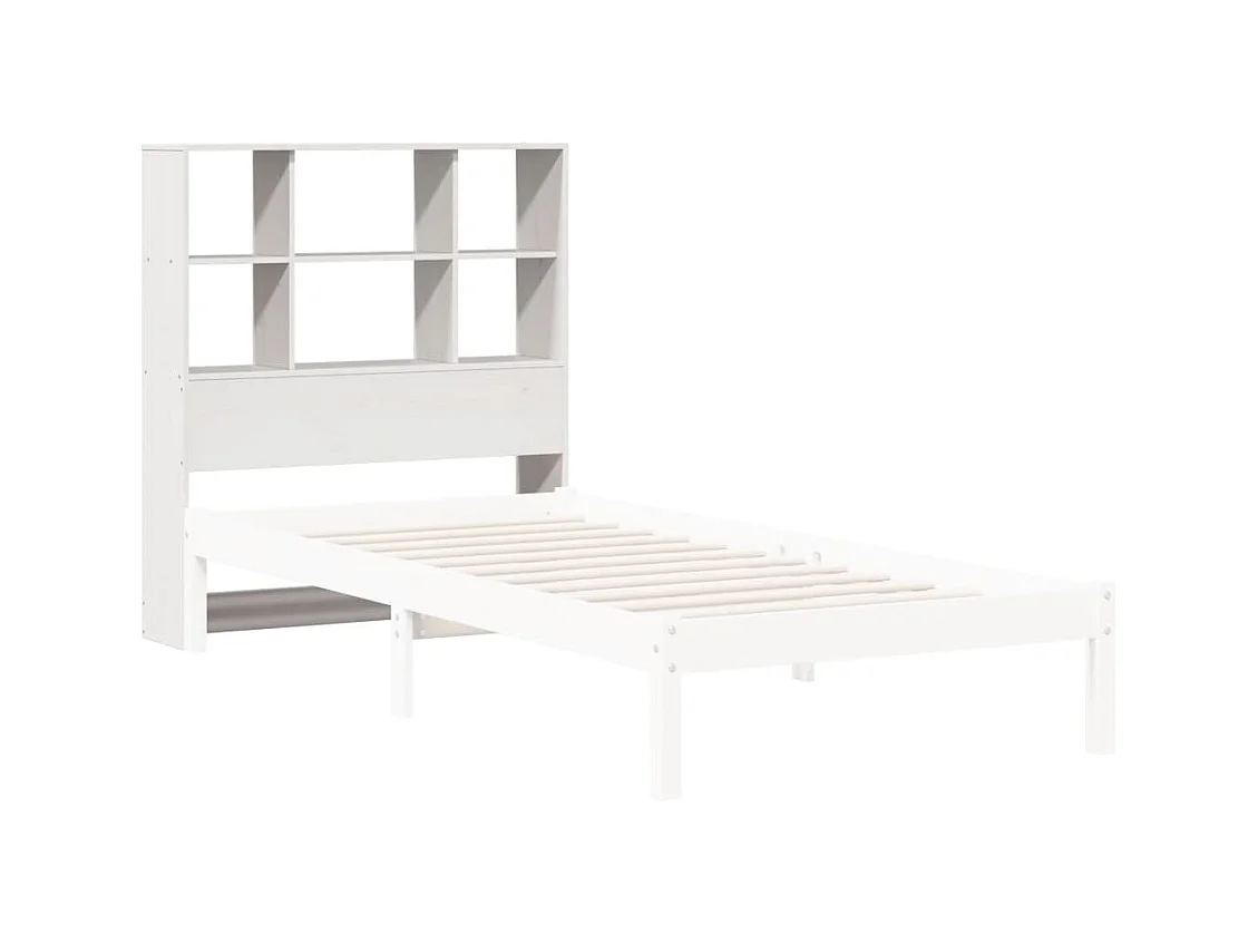 Kopfteil mit Stauraum Weiß 90 cm Massivholz Kiefer