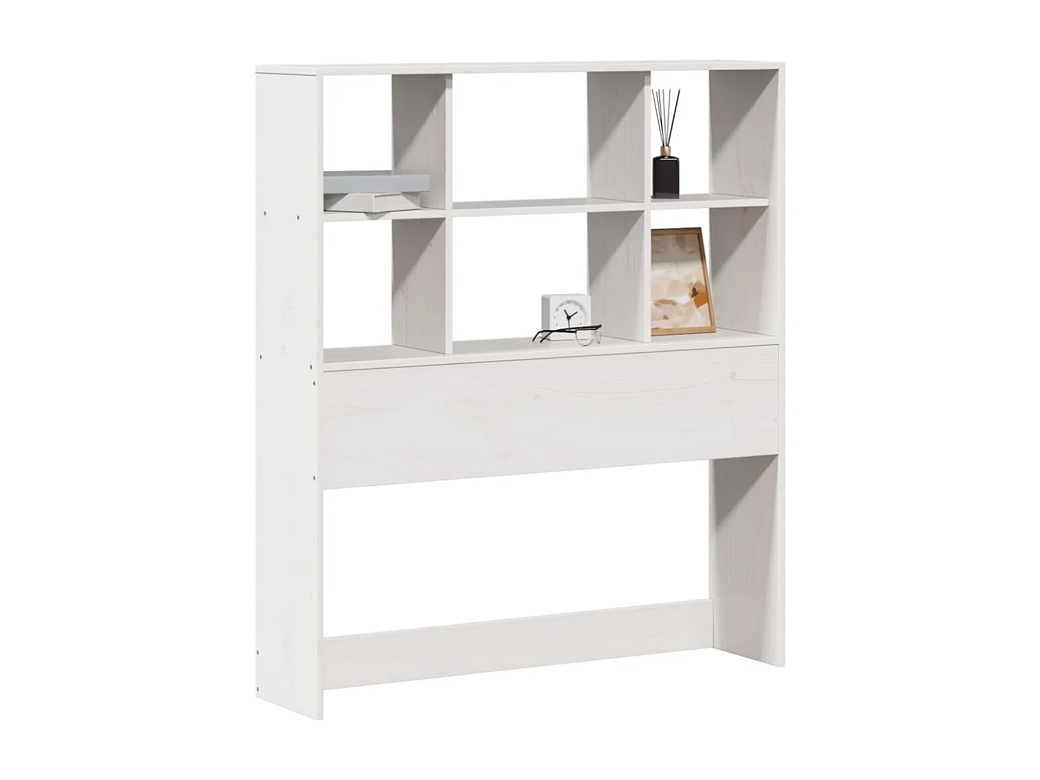 Cabeceira com arrumação 90 cm madeira de pinho maciça branco