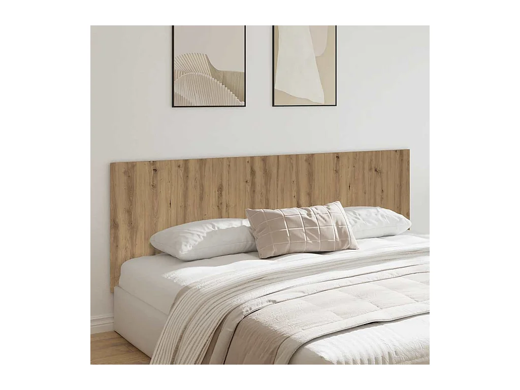 Tête de lit murale chêne artisanal bois d'ingénierie