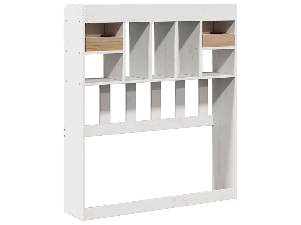 Tête de lit avec rangement blanc 90 cm bois massif de pin