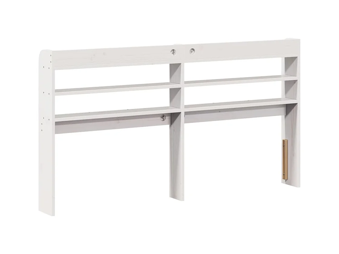 Kopfteil mit Ablagen Weiß 160 cm Massivholz Kiefer
