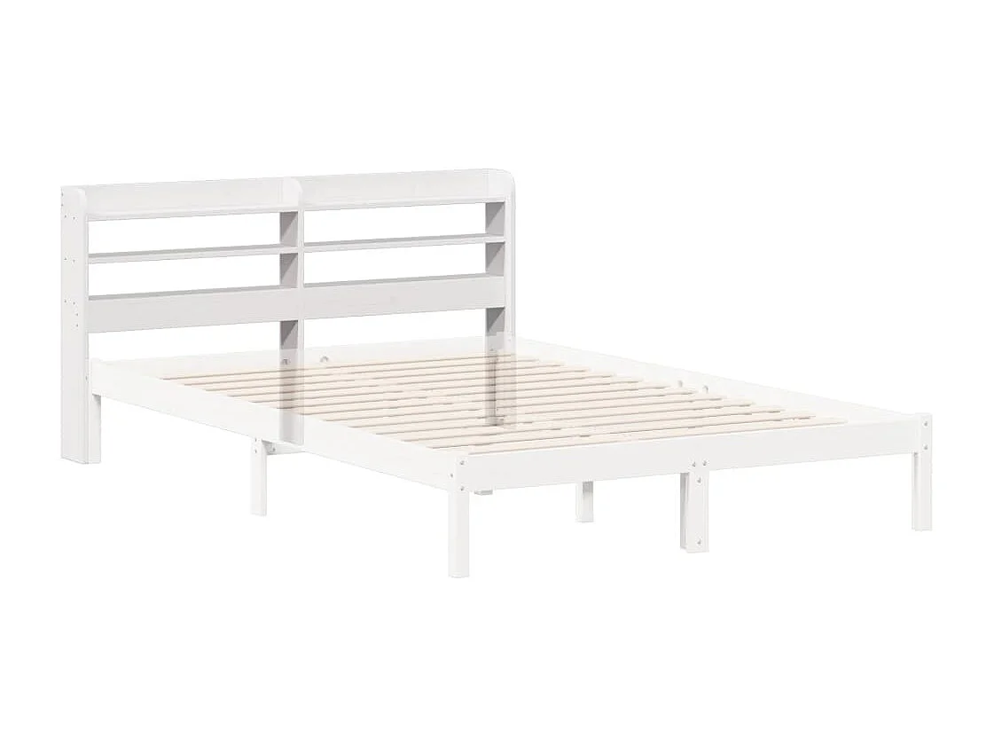 Tête de lit avec étagères blanc 160 cm bois massif de pin