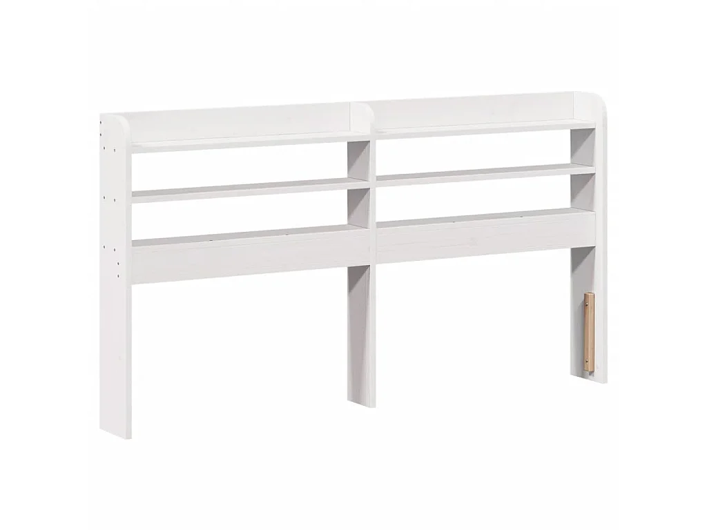 Tête de lit avec étagères blanc 160 cm bois massif de pin