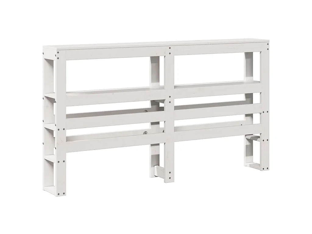 Cabecero de cama con estantes madera maciza pino blanco 120 cm
