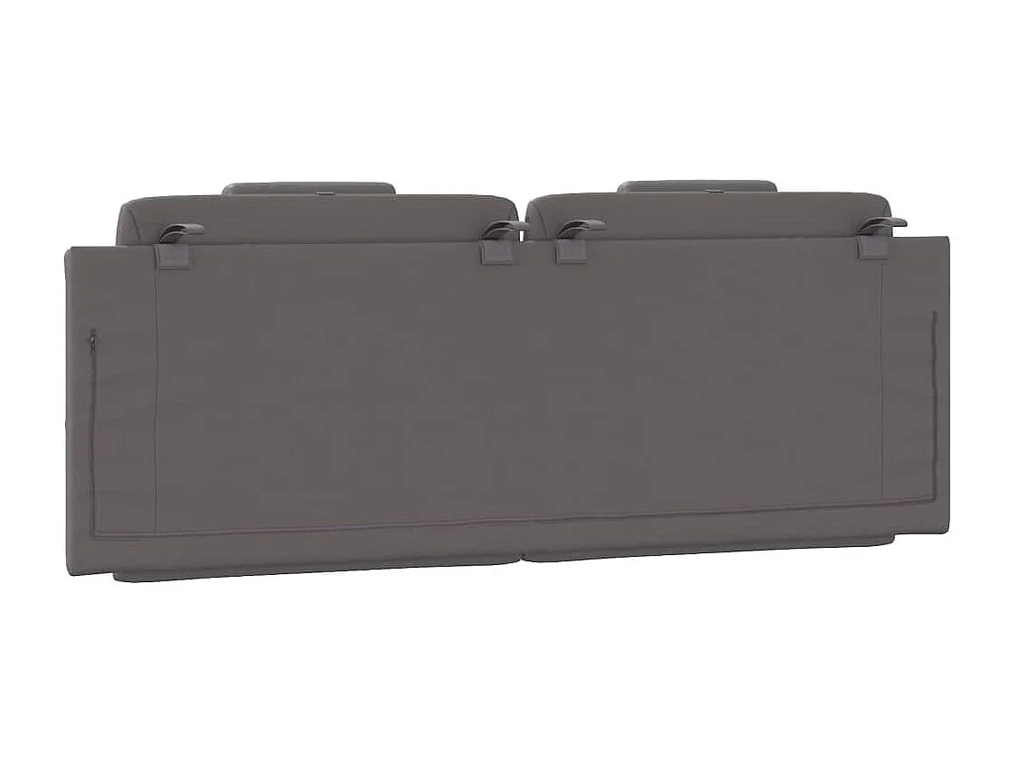 Cabecero de cama acolchado Viana cuero sintético gris 140 cm