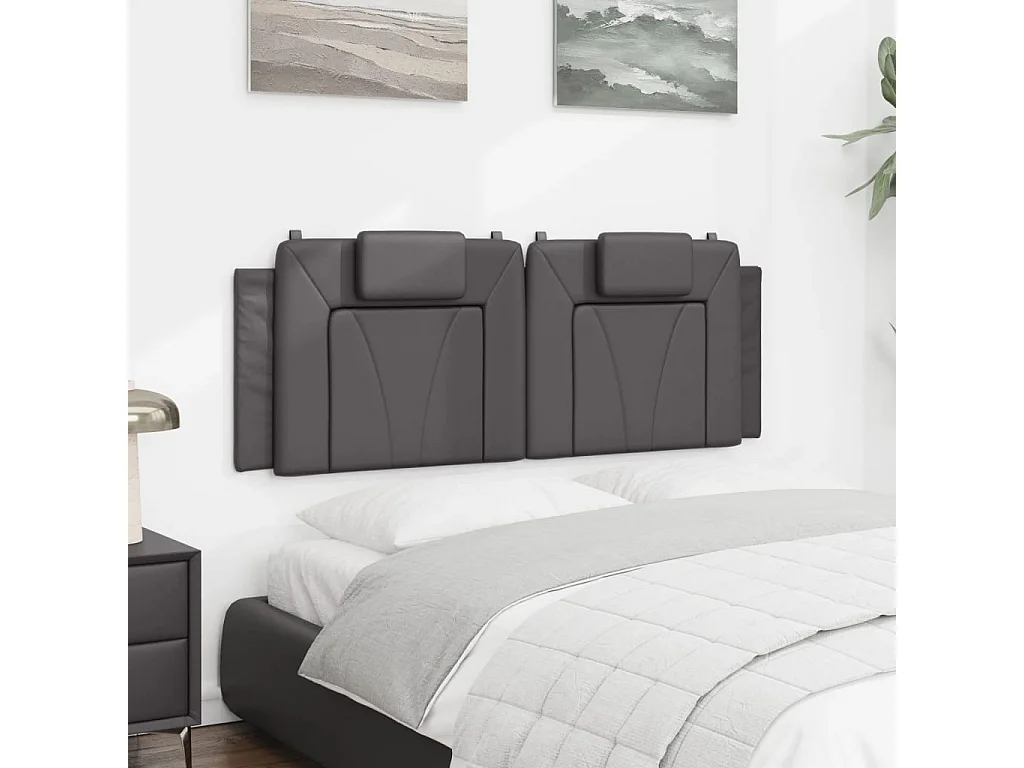 Cuscino Testiera Viana Grigio 140 cm in Similpelle