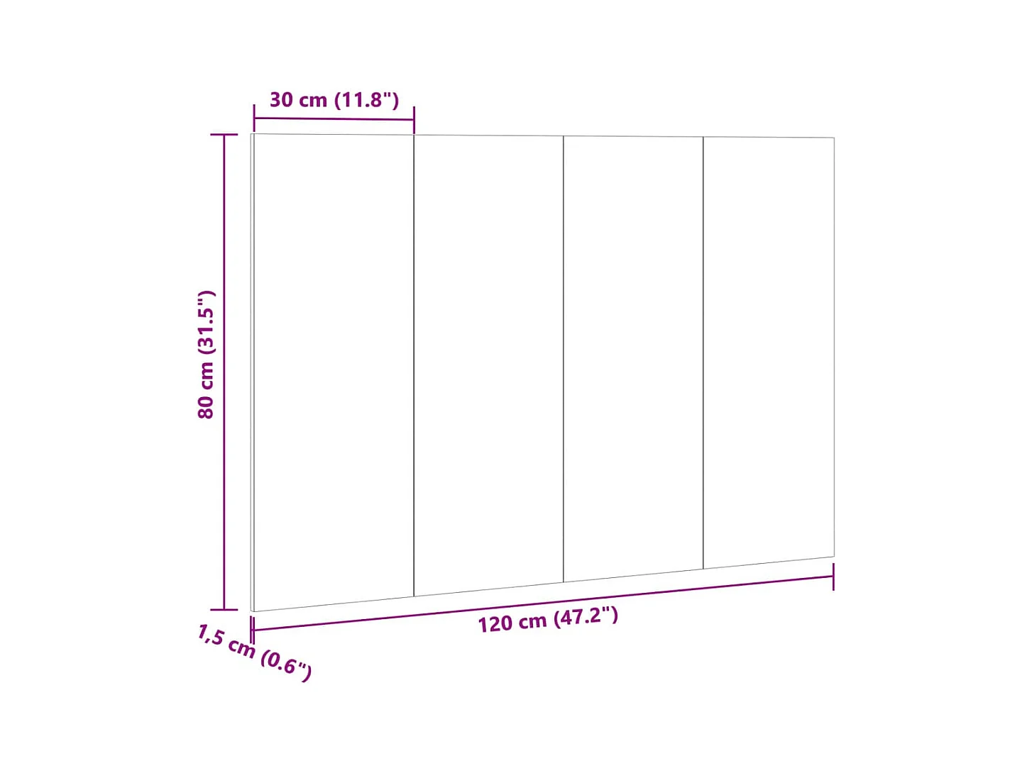 Tête de lit vieux bois 120x1,5x80 cm bois d'ingénierie