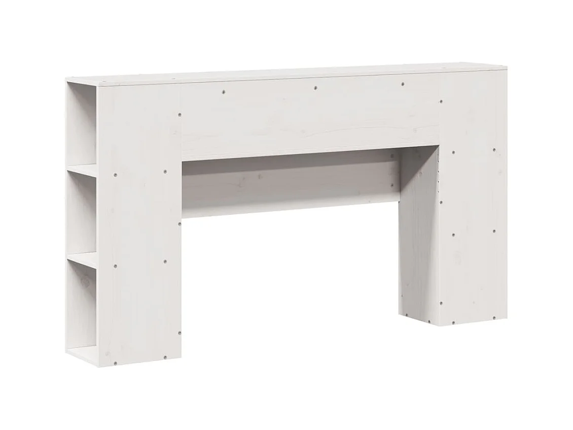 Tête de lit avec rangement blanc 160 cm bois massif de pin