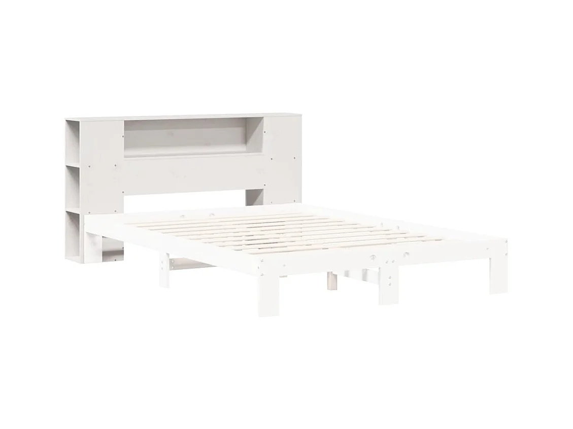 Tête de lit avec rangement blanc 160 cm bois massif de pin