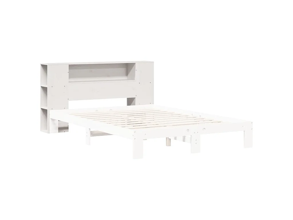 Tête de lit avec rangement blanc 160 cm bois massif de pin