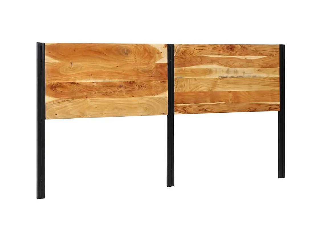 Tête de lit 200 cm bois massif d'acacia et fer