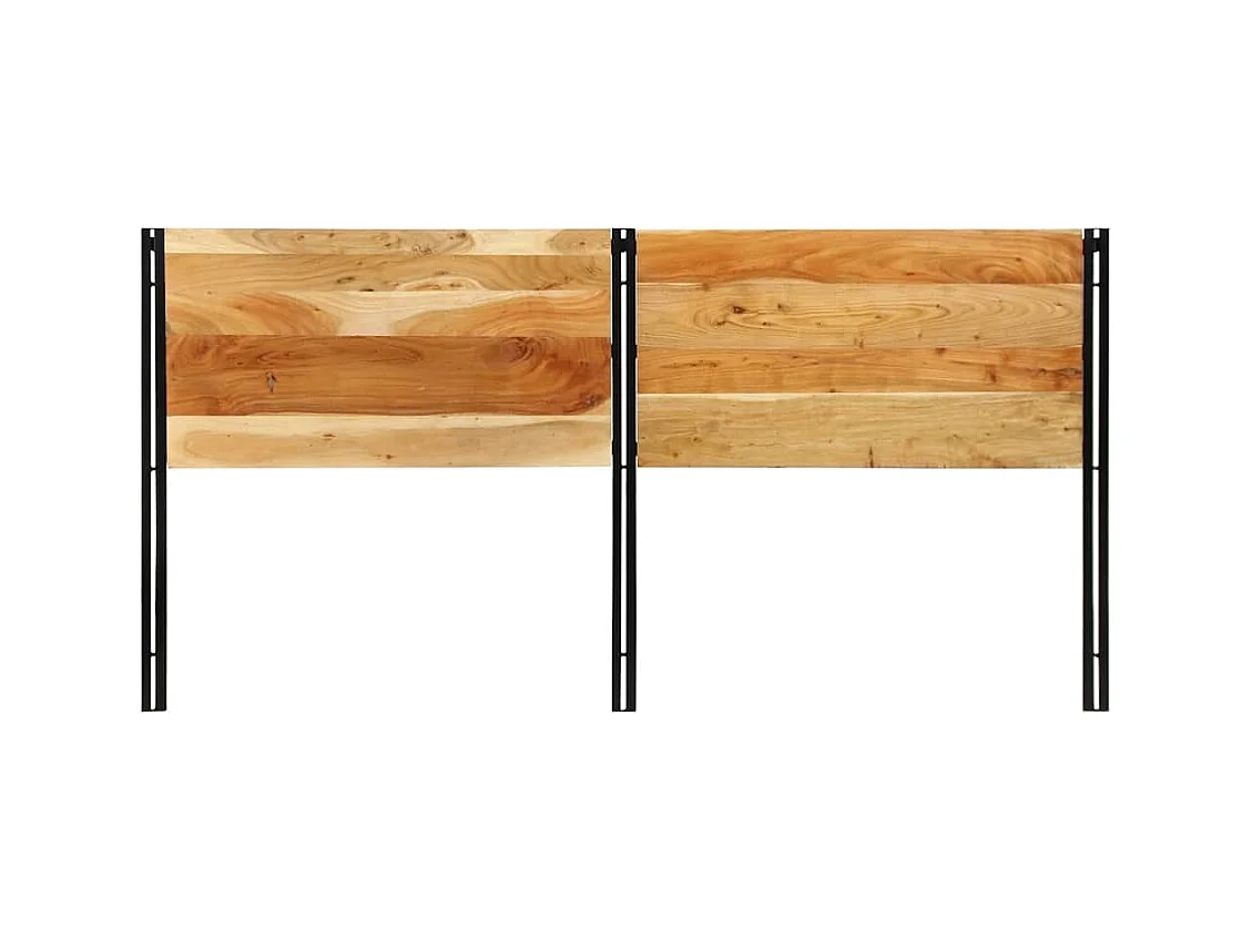 Tête de lit 200 cm bois massif d'acacia et fer