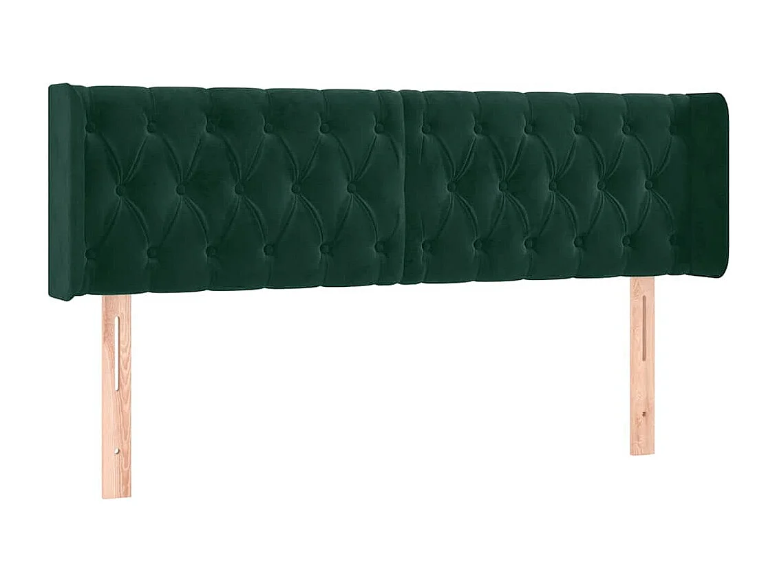 Kopfteil mit Ohren Dunkelgrün 163x16x78/88 cm Samt