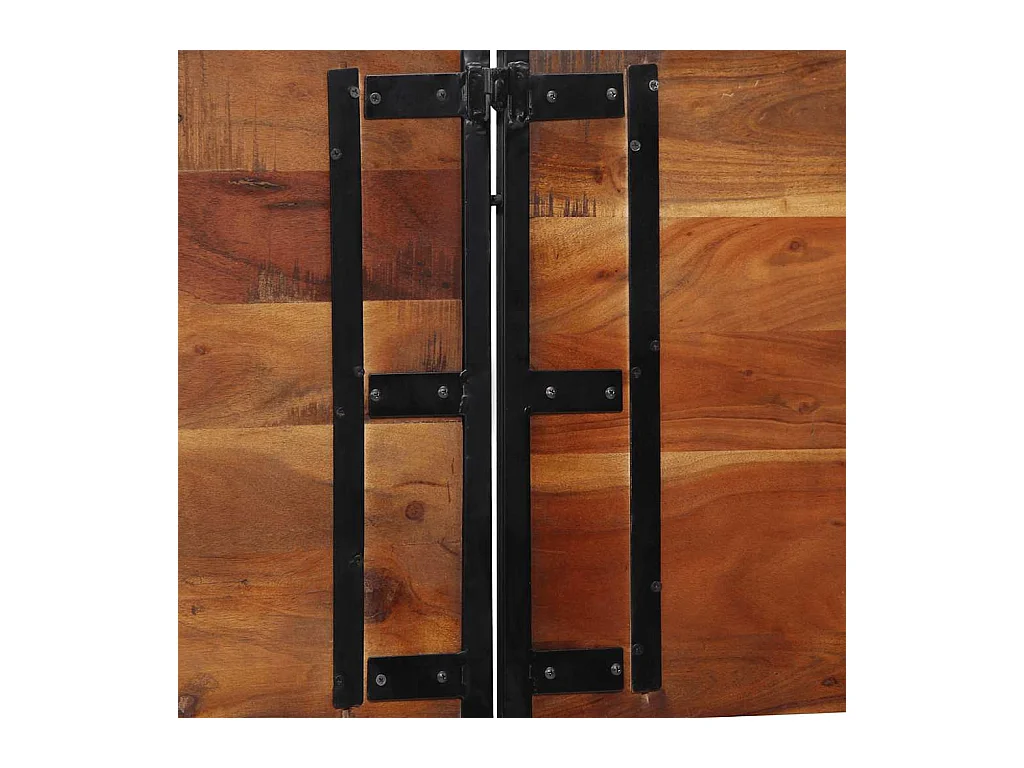 Tête de lit 200 cm bois massif récupéré et fer