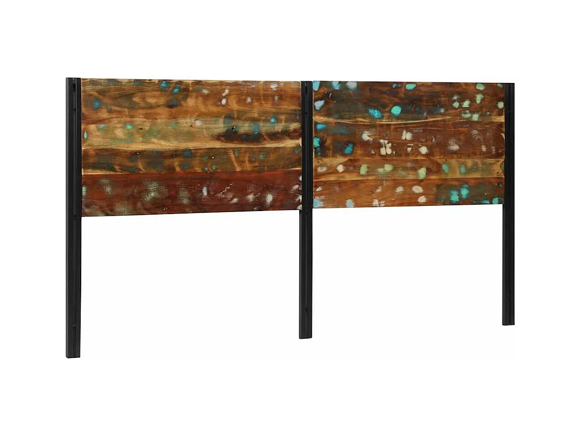 Kopfteil 200 cm Altholz Massivholz und Eisen