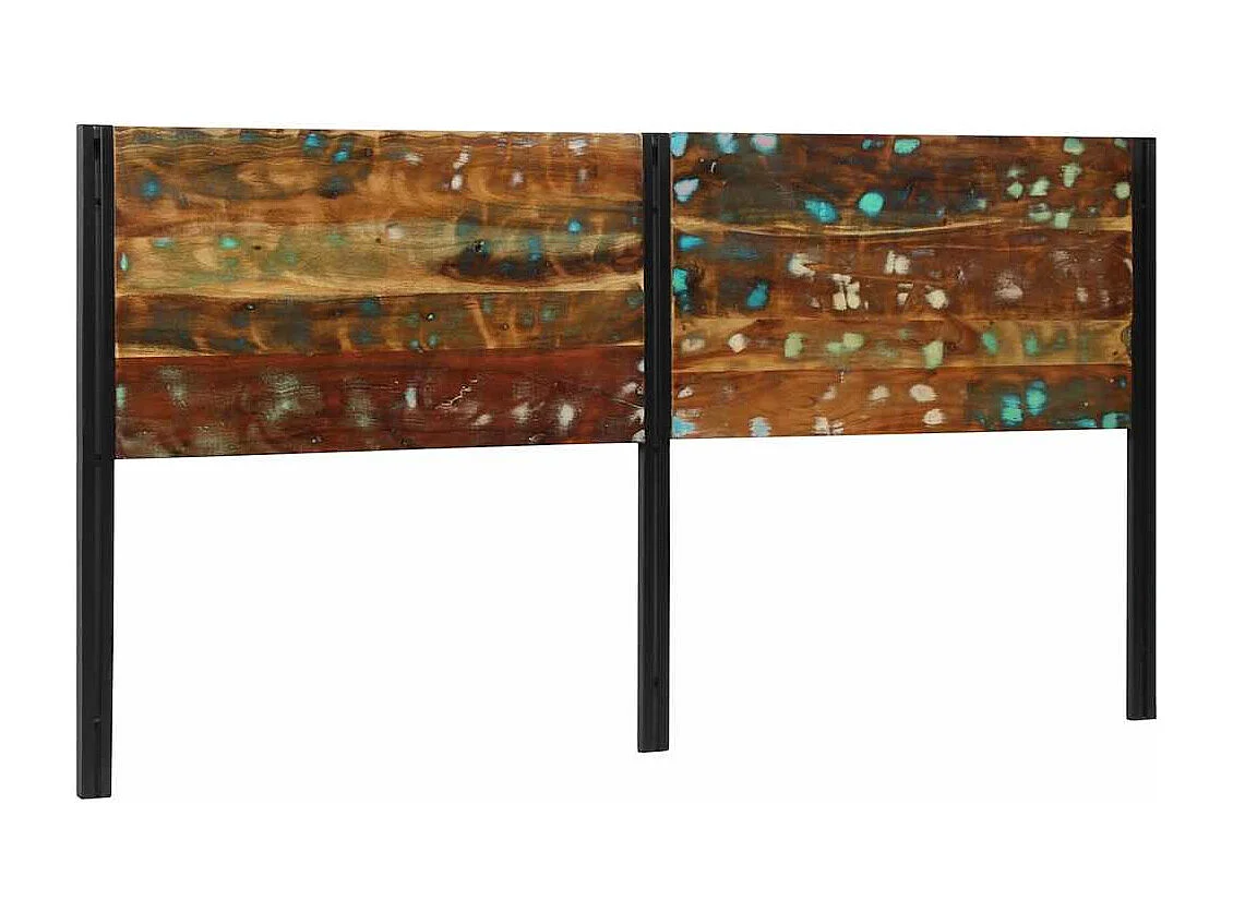 Kopfteil 200 cm Altholz Massivholz und Eisen