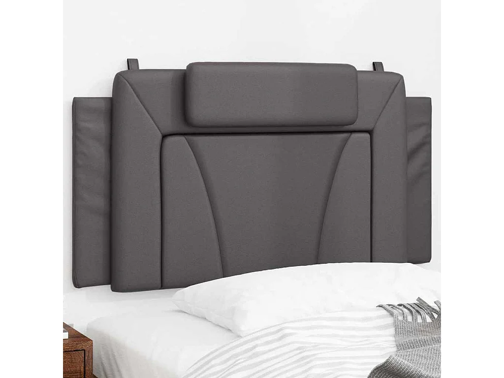 Coussin de tête de lit Viana gris 100 cm similicuir
