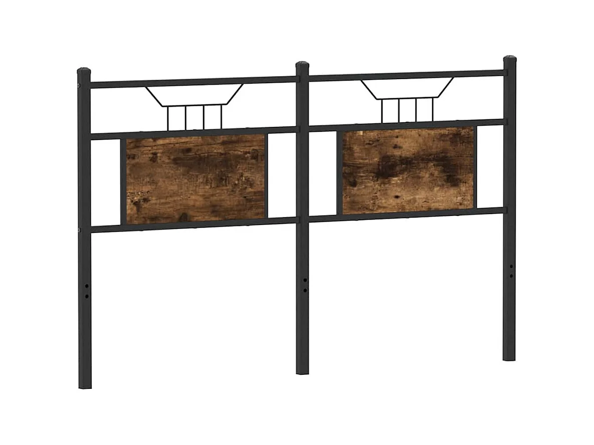 Hoofdeinde 137 cm spaanplaat 137 cm gerookt eikenhout en staal
