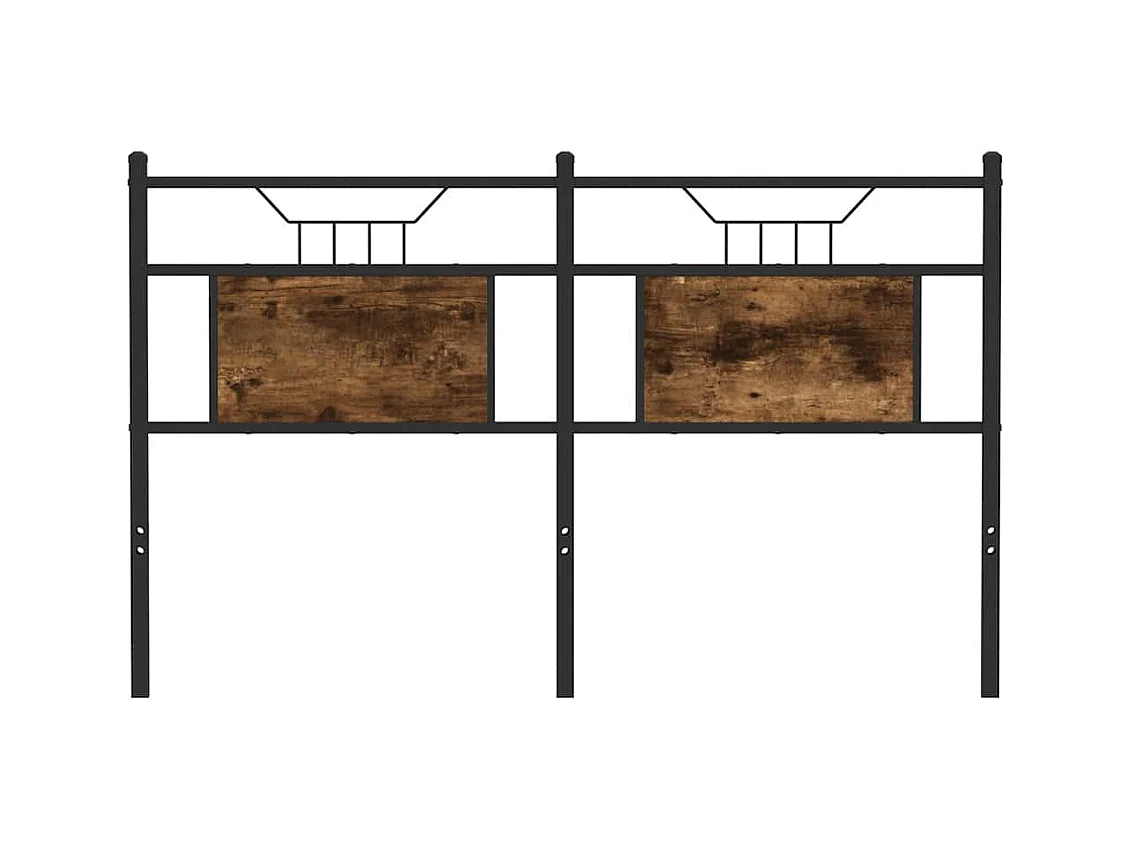 Hoofdeinde 137 cm spaanplaat 137 cm gerookt eikenhout en staal