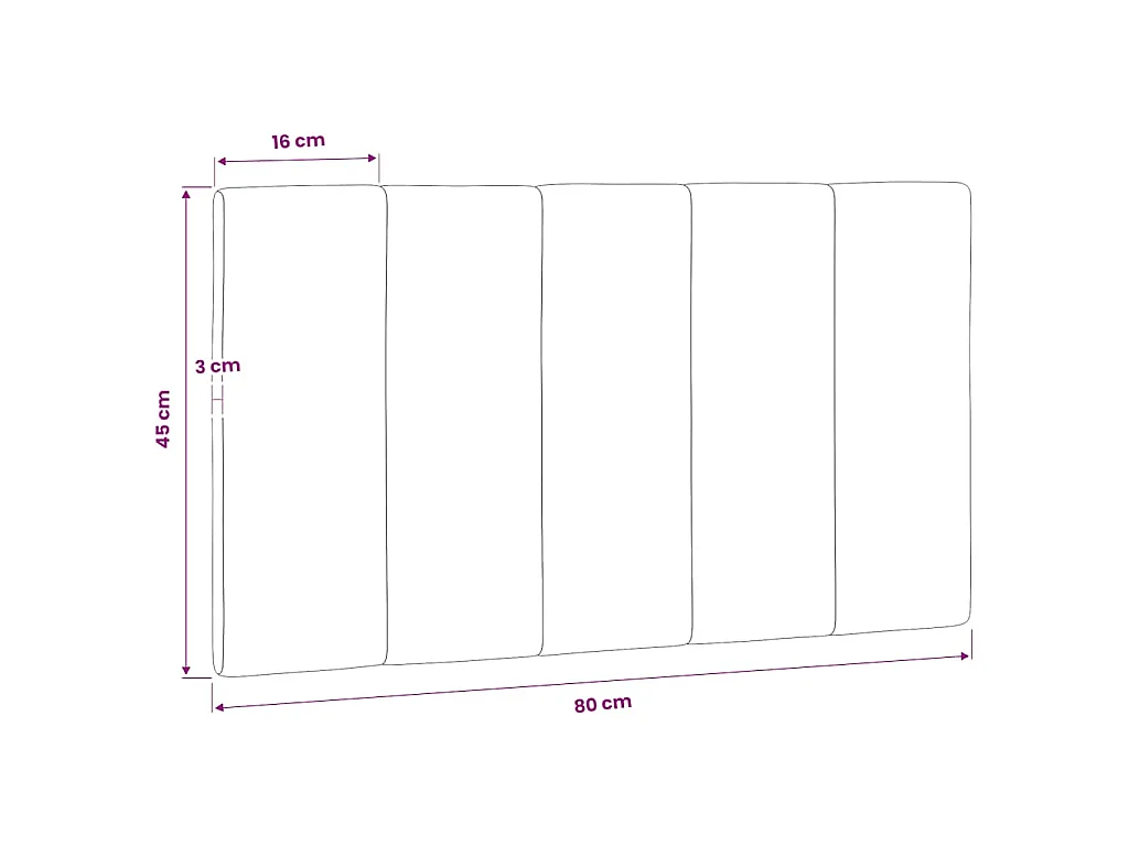 Hoofdbordkussen "Hanko" 80 cm fluweel lichtgrijs
