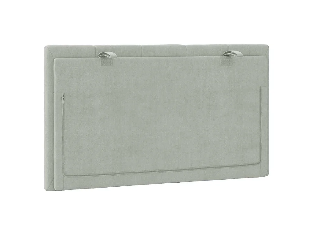 Hoofdbordkussen "Hanko" 80 cm fluweel lichtgrijs