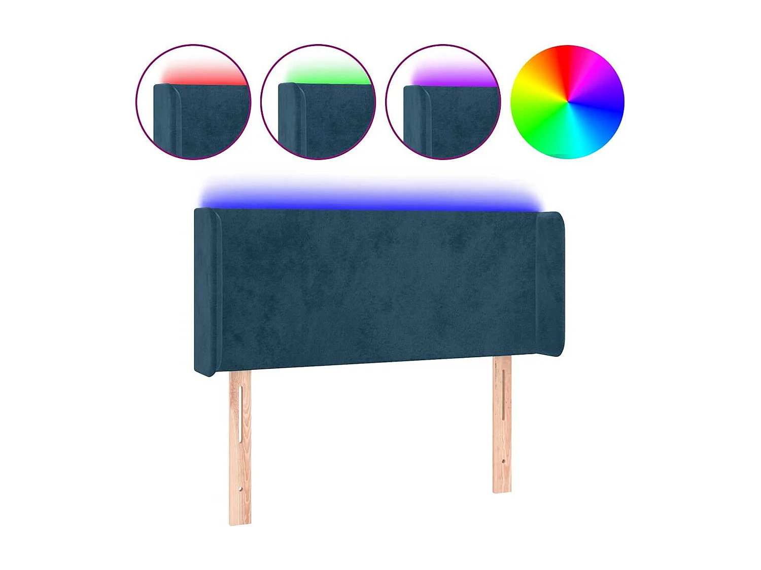 Hoofdbord LED 83x16x78/88 cm fluweel donkergroen