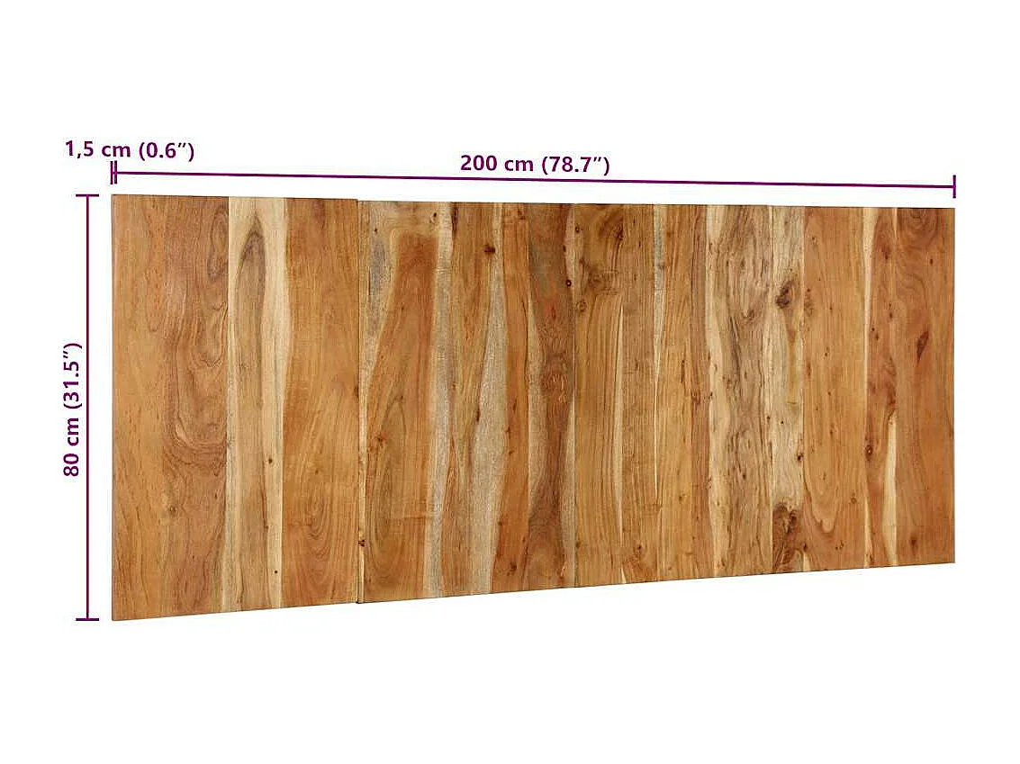 Tête de lit 200 cm bois massif d'acacia