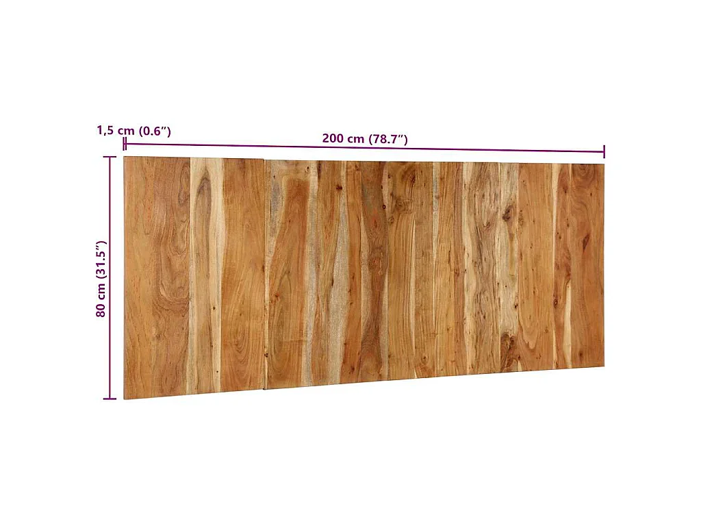 Cabecero de cama 200 cm madera maciza acacia