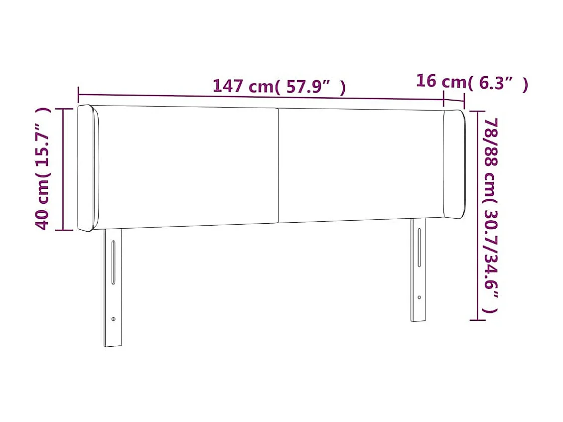Tête de lit à LED Vert foncé 147x16x78/88 cm Velours