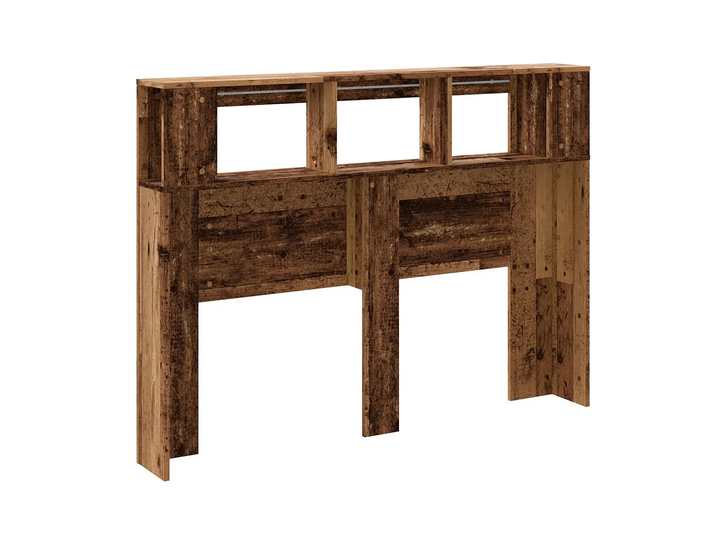 Tête de lit à LED vieux bois 140x18,5x103,5cm bois d'ingénierie