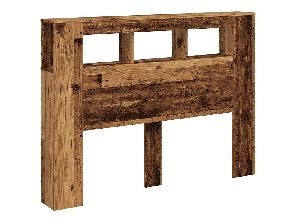 LED-Kopfteil Altholz-Optik 140x18,5x103,5 cm Holzwerkstoff
