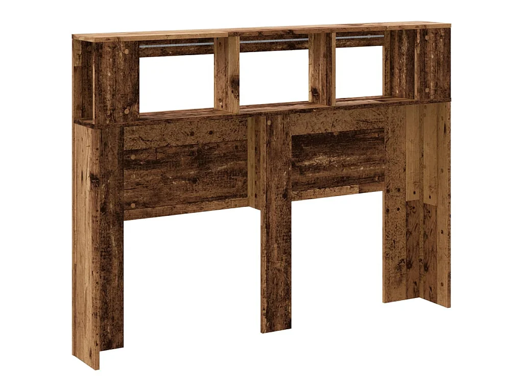 LED-Kopfteil Altholz-Optik 140x18,5x103,5 cm Holzwerkstoff