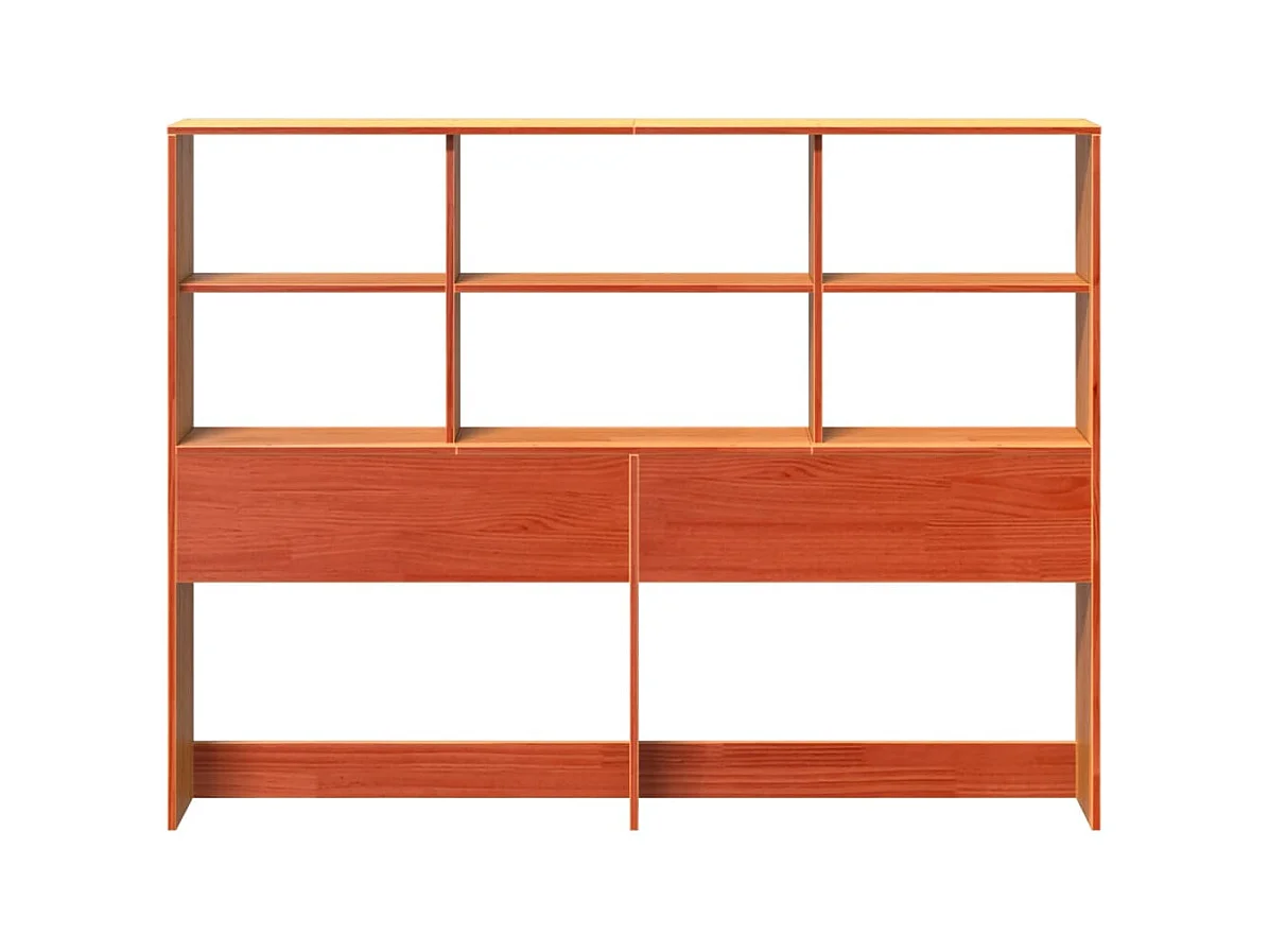 Tête de lit avec rangement cire marron 150cm bois massif de pin